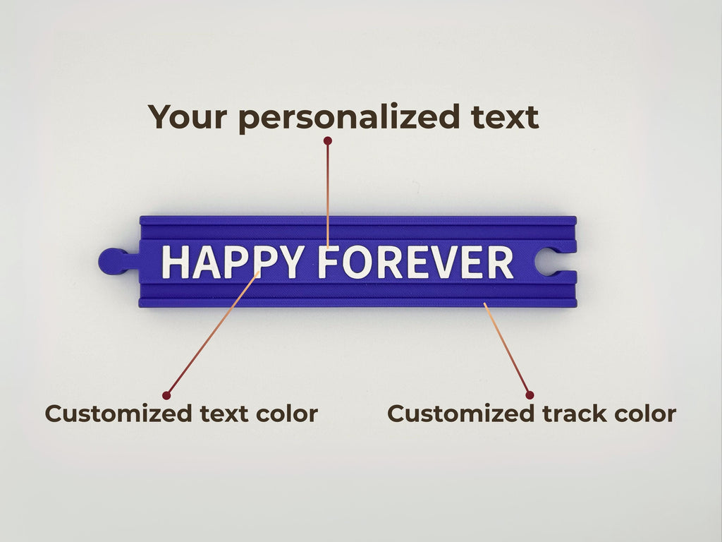 Custom Wooden Train Track: Up to 15 Characters, BRIO/HAPE/IKEA Compatible