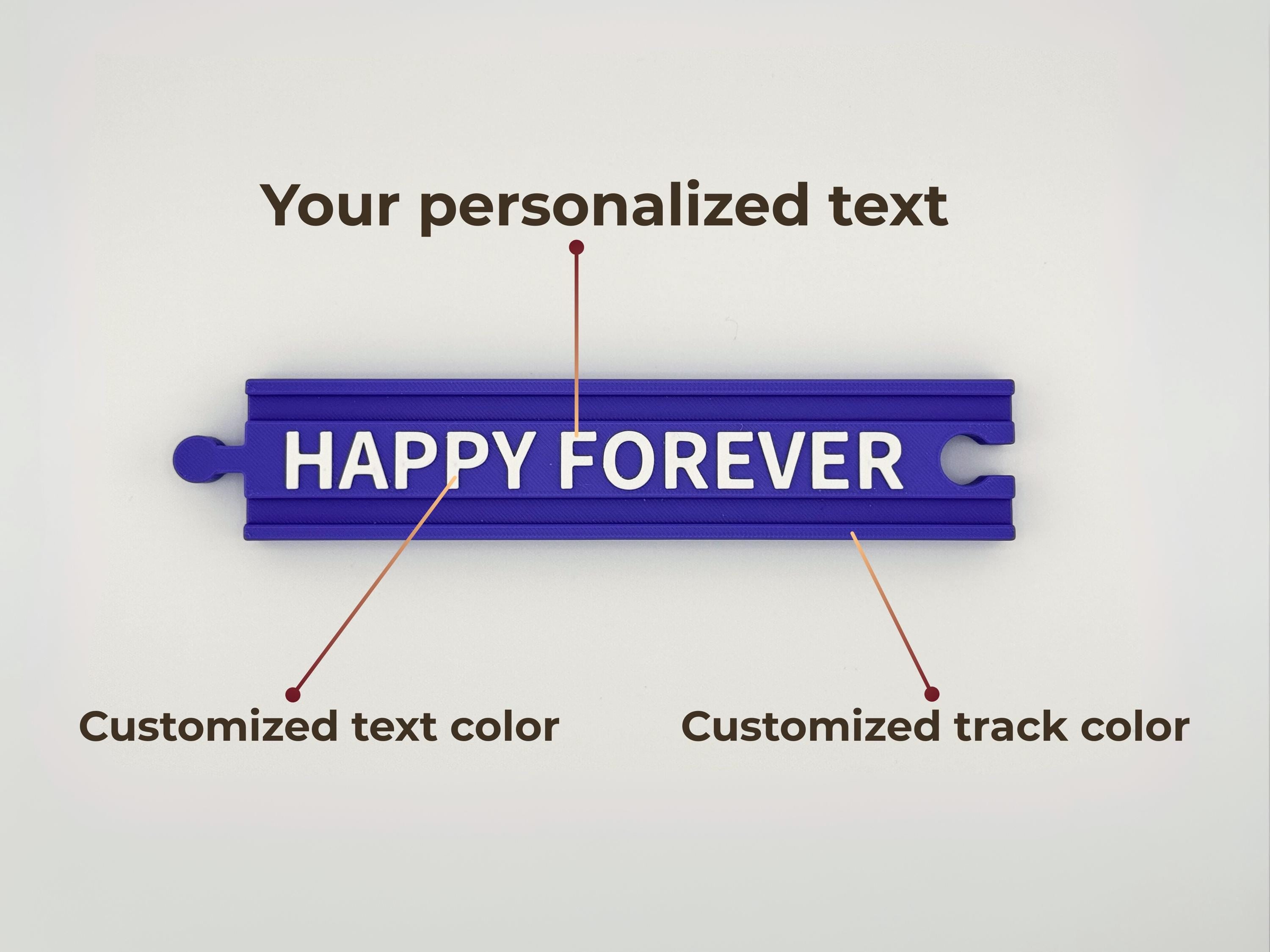 Custom Wooden Train Track: Up to 15 Characters, BRIO/HAPE/IKEA Compatible