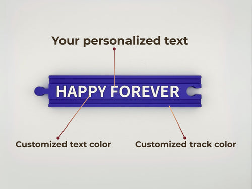 Custom Wooden Train Track: Up to 15 Characters, BRIO/HAPE/IKEA Compatible