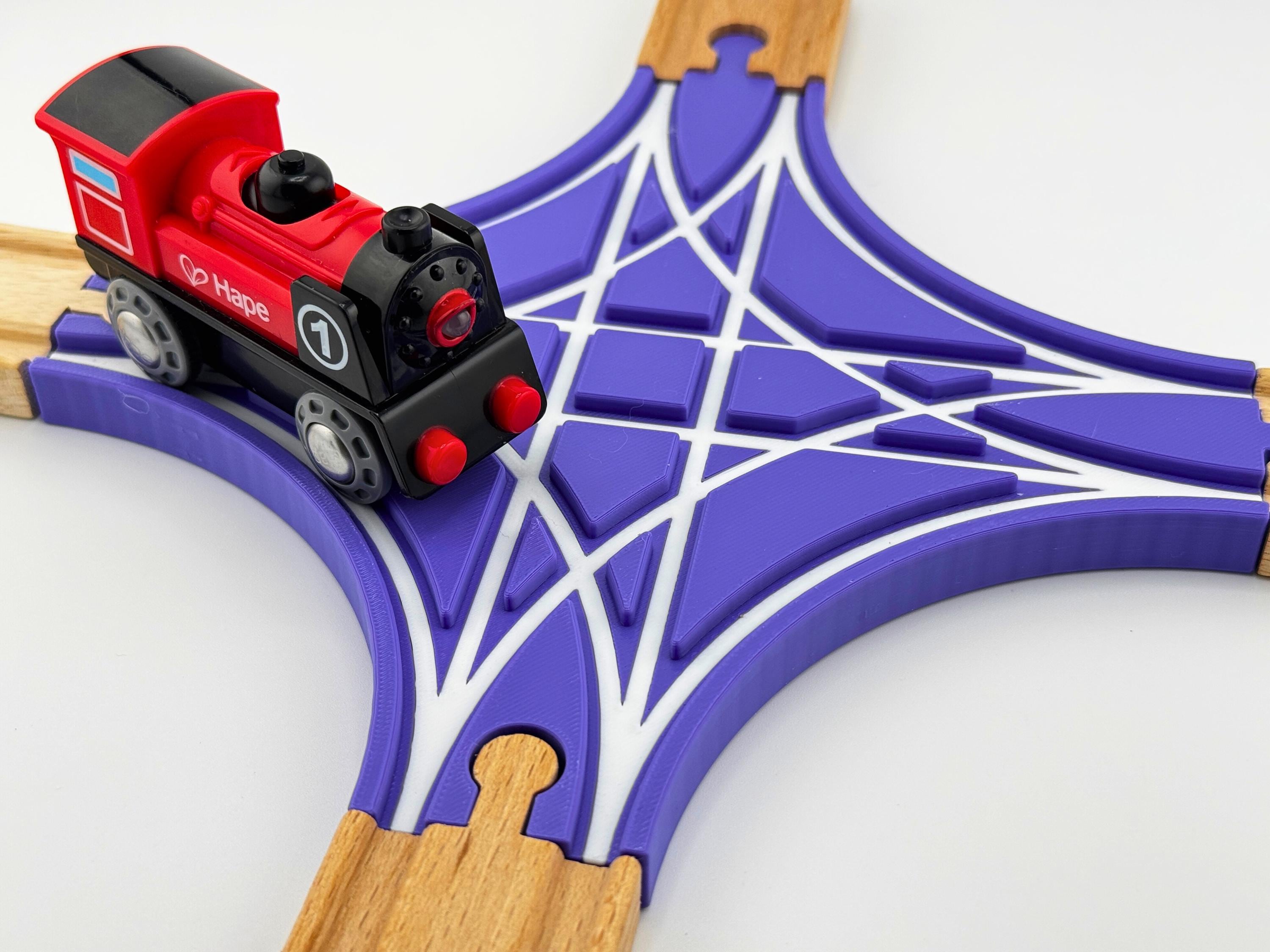 4-way Crossing for Wooden Trains - 90 Degree Junction