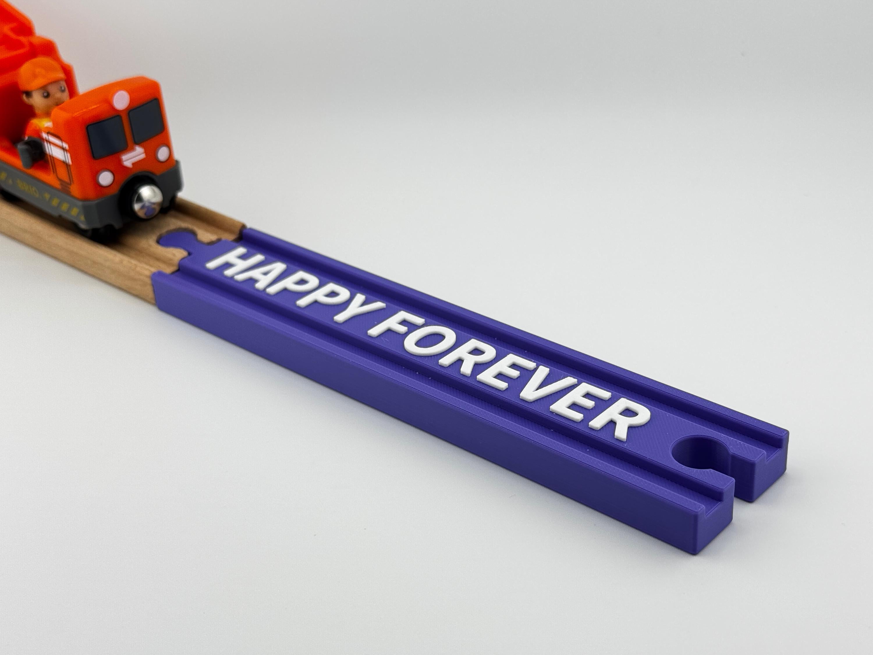 Custom Wooden Train Track: Up to 15 Characters, BRIO/HAPE/IKEA Compatible