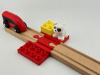 Small 2 x 4 Two-sided Duplo Build Plate with Wooden Train Track