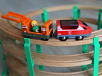 Spiral Pillars for Wooden Train | 8 Numbered Pillars With Organizer