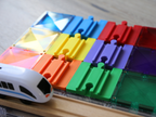 Magnetic Tiles with Wooden Train Track