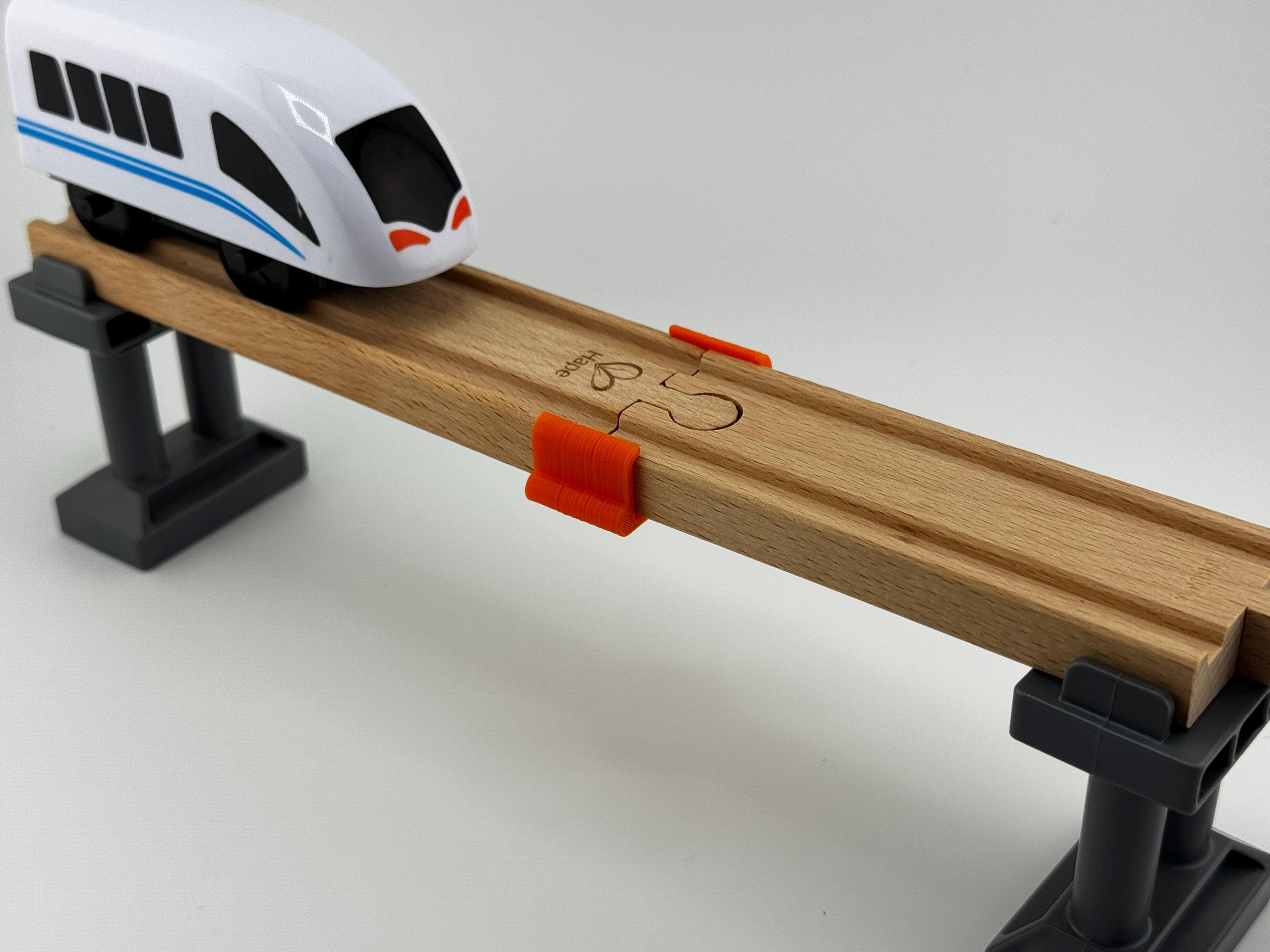 Supportless Wooden Train Track Bridge Spans - Pack of 8