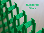 Spiral Pillars for Wooden Train | 8 Numbered Pillars With Organizer