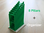 Spiral Pillars for Wooden Train | 8 Numbered Pillars With Organizer