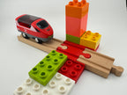 Small 2 x 4 Two-sided Duplo Build Plate with Wooden Train Track