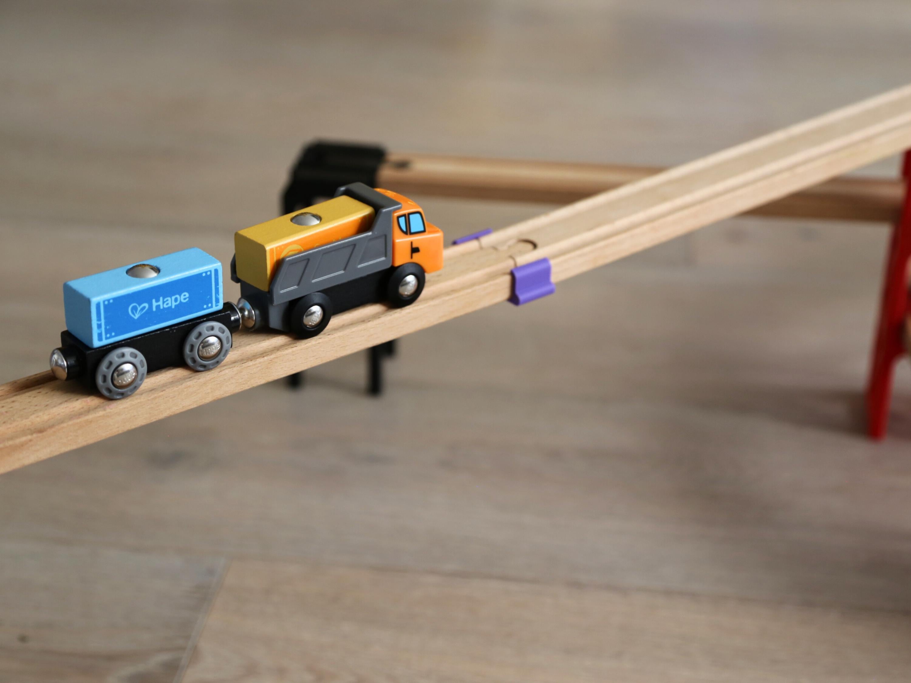 Supportless Wooden Train Track Bridge Spans - Pack of 8