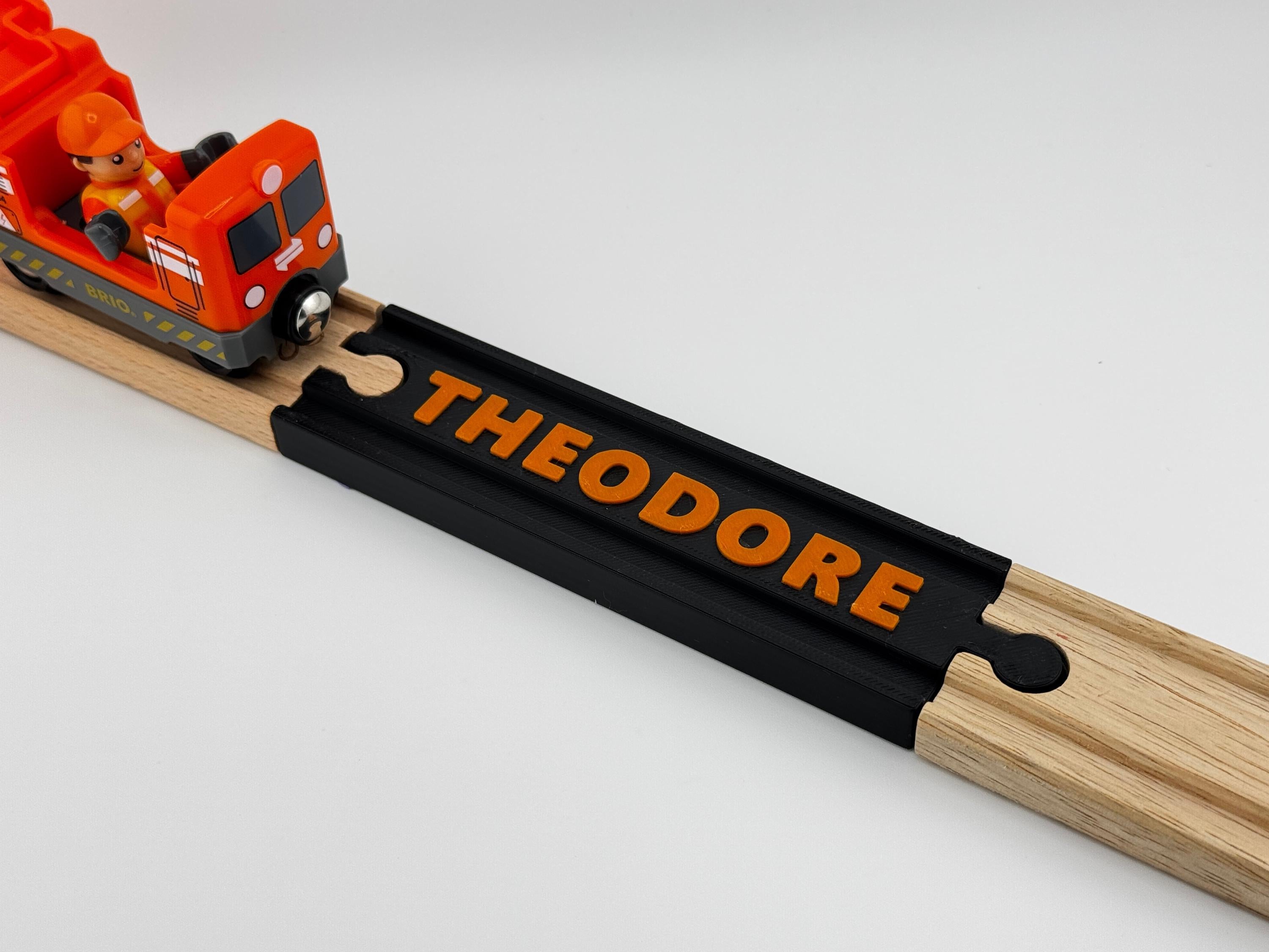 Custom Wooden Train Track - Up to 8 Characters