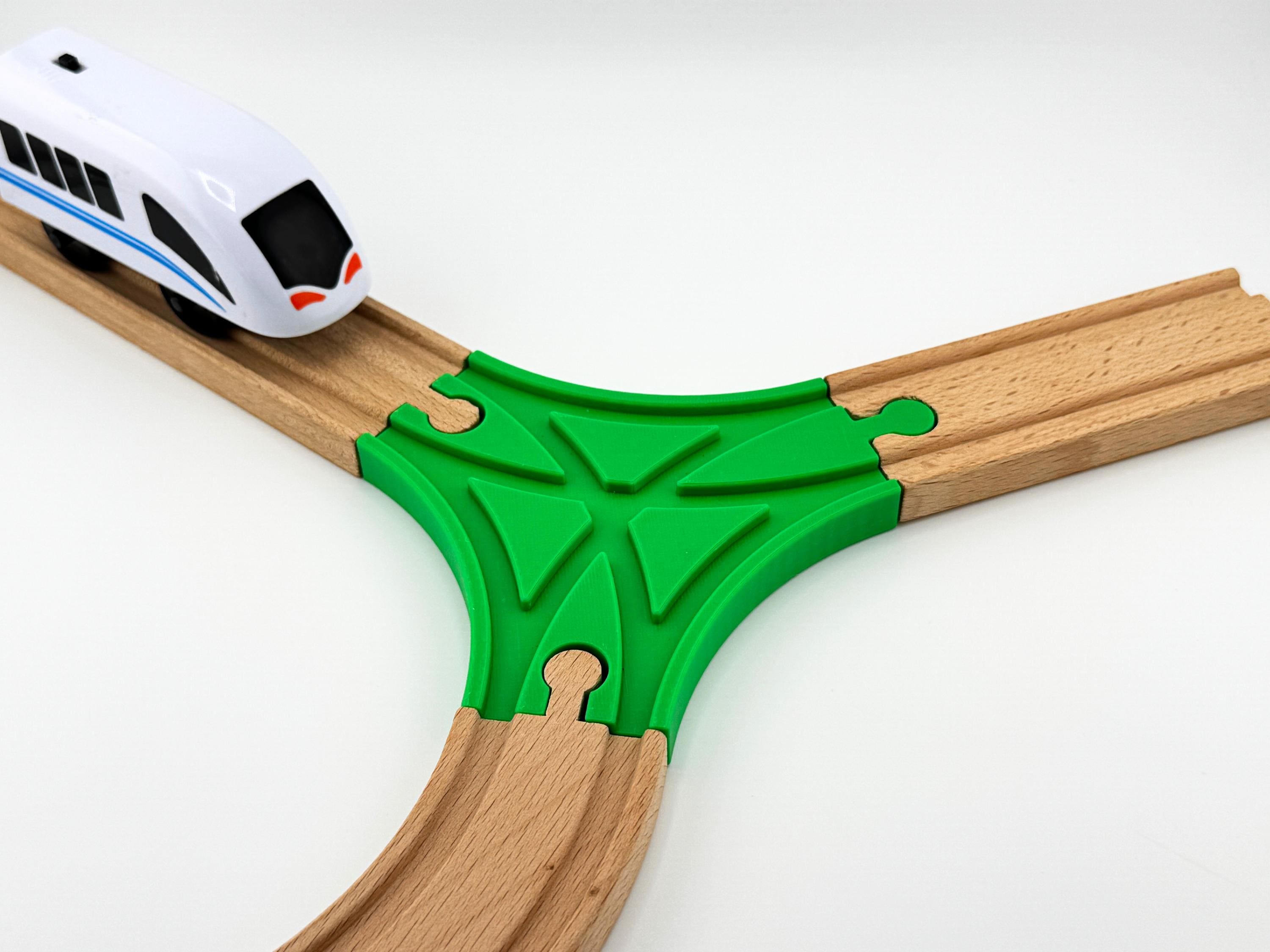 3-way Crossing for Wooden Trains - 120 Degree Connector