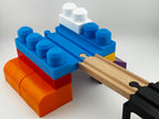 Small 1 x 4 Two-sided Mega Bloks Build Plate with Wooden Train Track