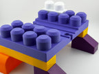 Large 2 x 4 Two-sided Mega Bloks Build Plate with Wooden Train Track
