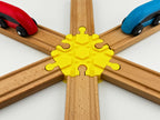 6-Way Wooden Train Track Crossing - Compatible with Duplo & Wooden Train