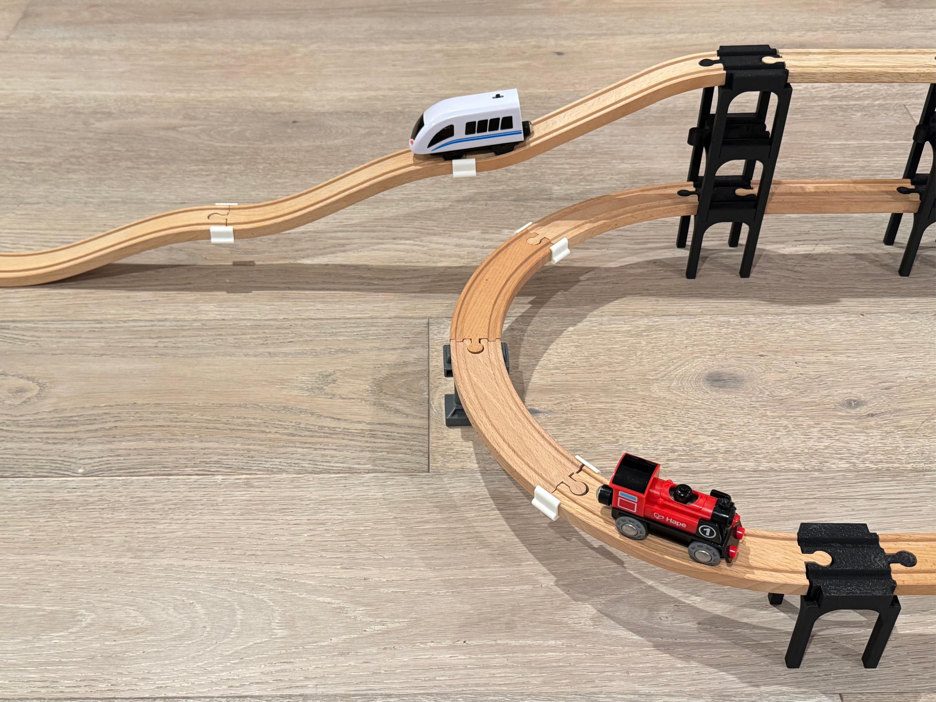 Supportless Wooden Train Track Bridge Spans - Pack of 8