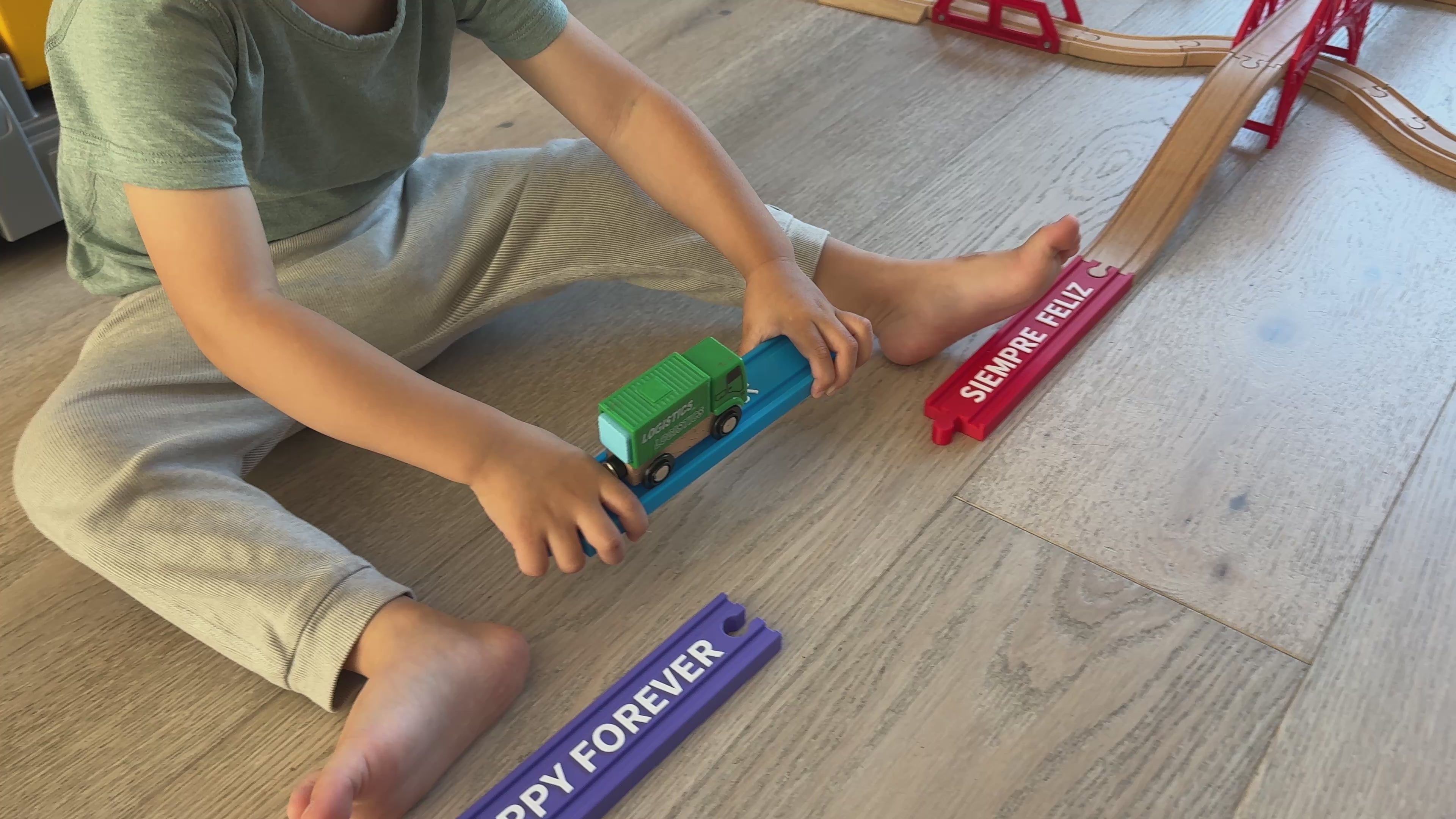 Custom Wooden Train Track - Up to 15 Characters