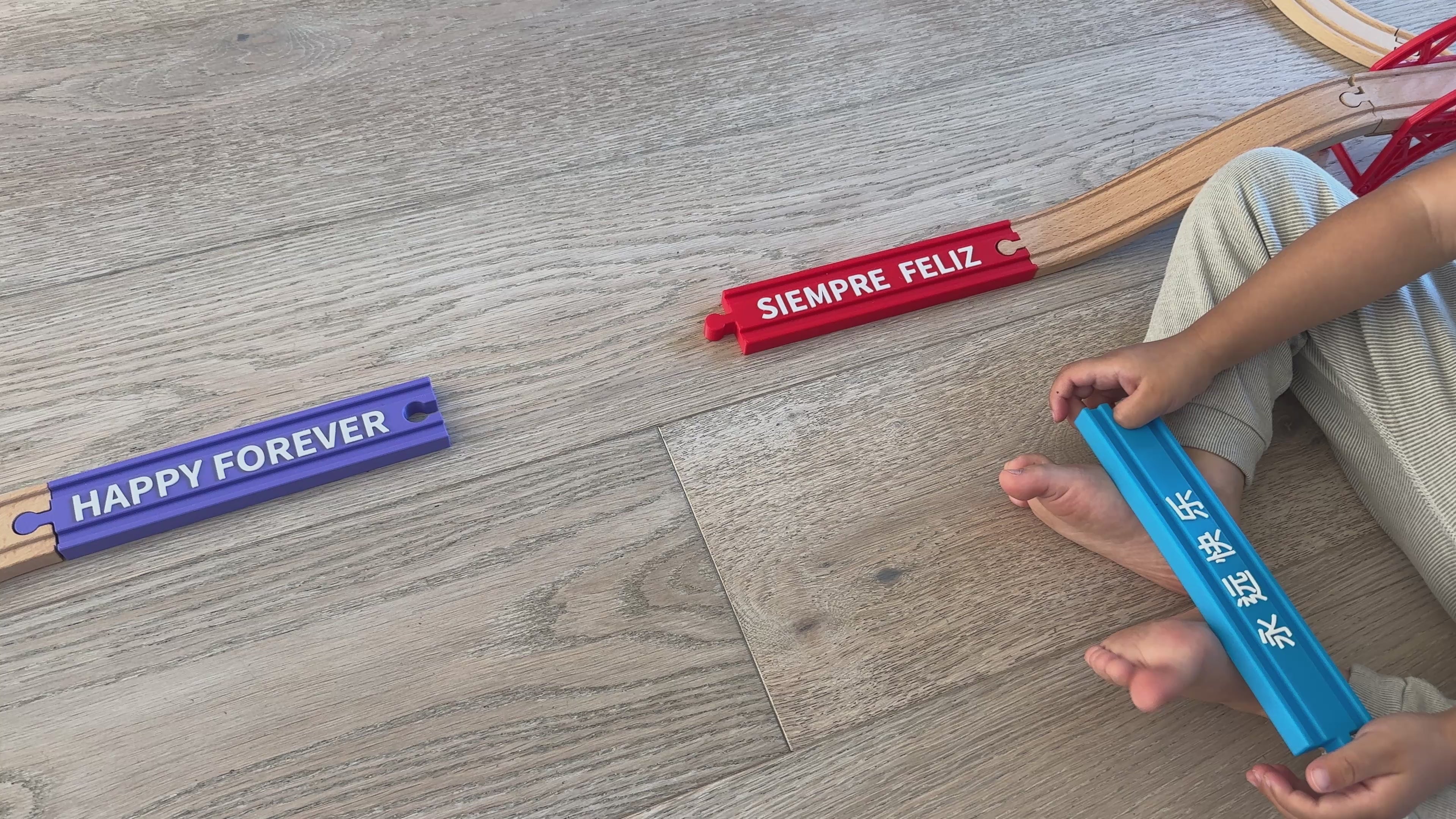 Custom Wooden Train Track - Up to 8 Characters