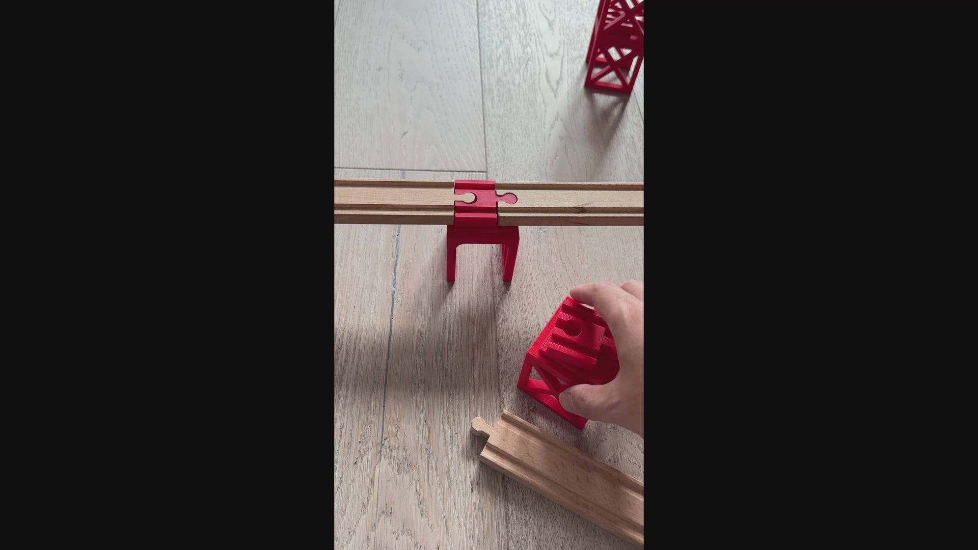 Stackable Bridges with Rotating Track for Wooden Train Tracks