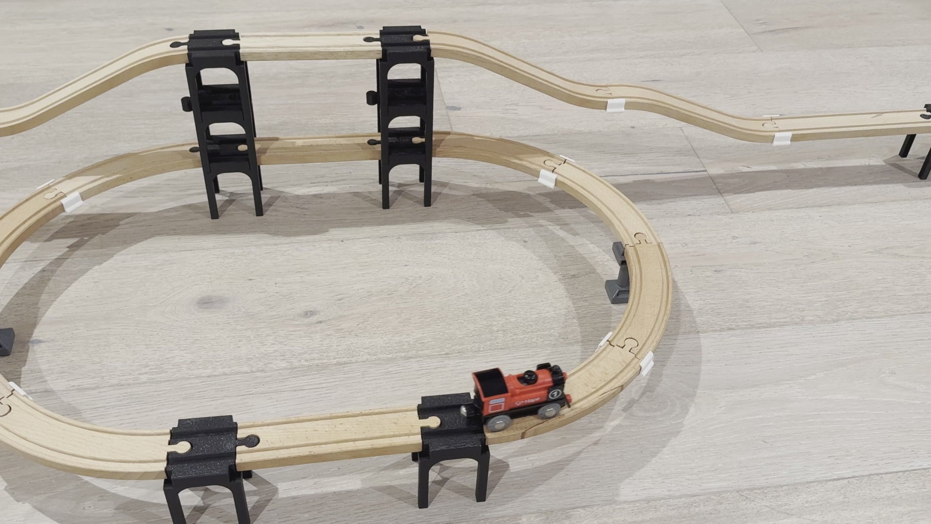 Supportless Wooden Train Track Bridge Spans - Pack of 8